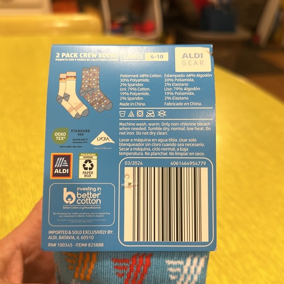 NEW ALDI Gear 2024 Crew Socks Six Pairs Total 3 Two Packs Women’s Size  4-10 - Picture 10 of 10